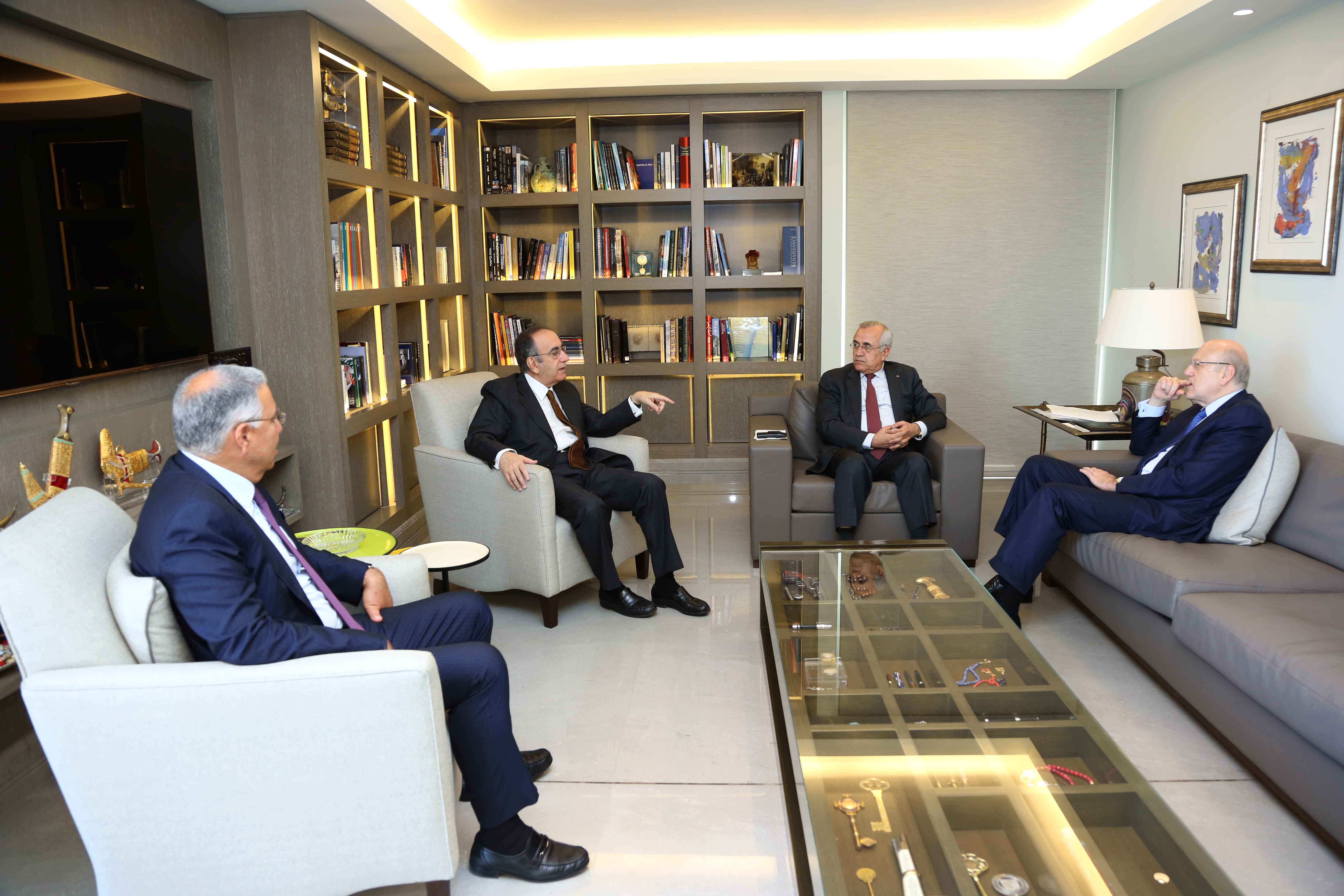 Former President Michel Sleiman Meets Former Pr Minister Najib Mikati 2